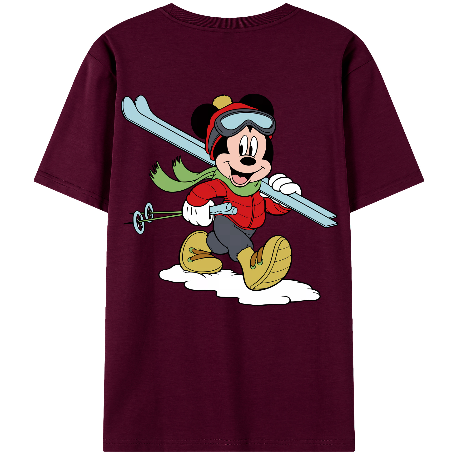 （画像用） ミッキーマウス Mickey Mouse レディース半袖Tシャツ(バックプリント)